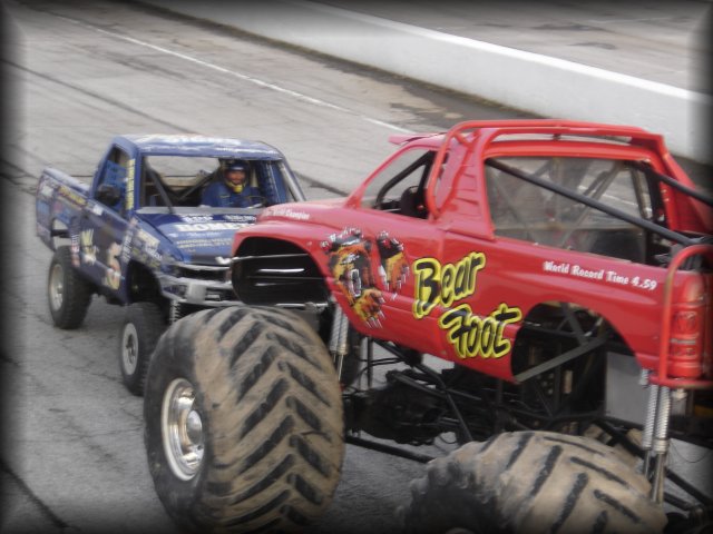 With the battle lines drawn in the tough truck vs monster truck freestyle